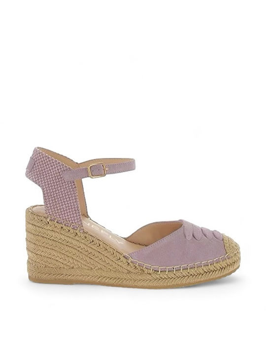 Stonefly Women's Leather Platform Espadrilles Purple