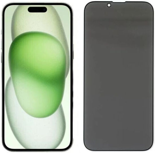 Nuglas 5D Privacy Full Face Tempered Glass Μαύρο (iPhone 15 Plus)