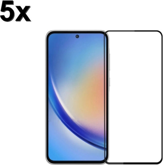 Techwave 5D 0.3mm Full Glue Full Face Tempered Glass 5pcs Black (Galaxy A35)