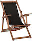 Deckchair Lemnos Wooden With Arms Beige Fabric
