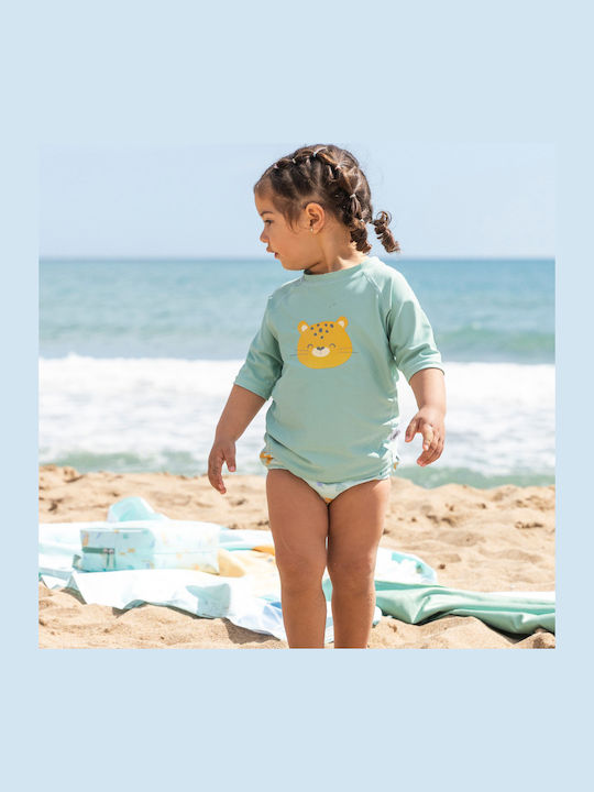 Saro Cheetah Costum De Baie Pentru Copii Rashguard Verde