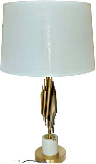 La Belle Maison Metal Table Lamp for E27 Socket with White Shade and Gold Base