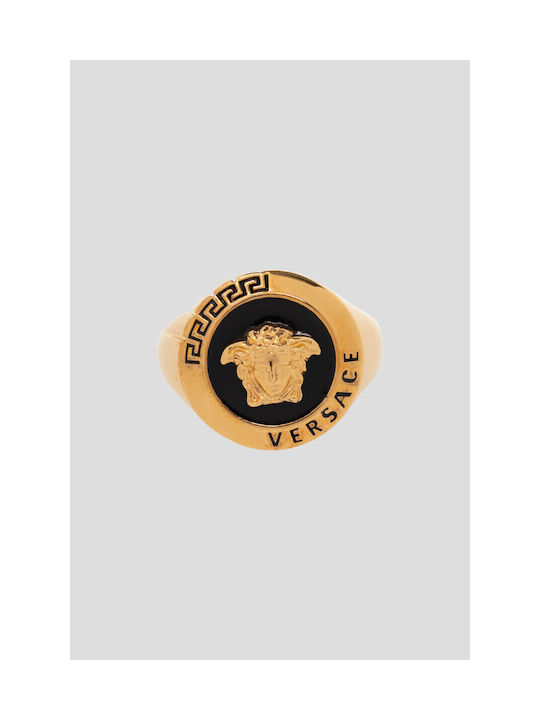 Ανδρικό Χρυσό Versace Logo Medusa Signet Ring Versace