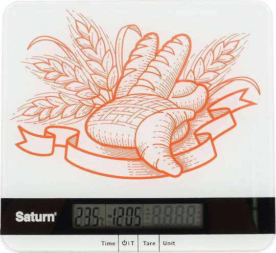 Saturn Digital Cântar de Bucătărie 1gr/5kg Albă