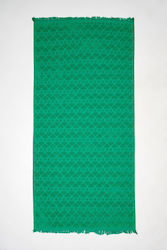 SugarFree Beach Towel Green with Fringes
