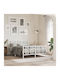 Double Metal Bed White with Slats for Mattress 137x190cm