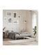 Double Metal Bed White with Slats for Mattress 137x190cm