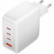 Vention Mobile Phone Charger with USB-A Port and 3 USB-C Output Ports and USB-C - USB-C Cable 140W Power Delivery / Quick Charge 3.0 White