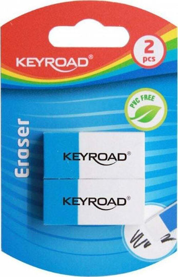 Keyroad Keyroad Eraser Multifunctional 2 Pcs Blister Blue White