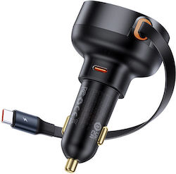 Baseus Car Charger Black Total Intensity 7A Fast Charging with a Port Type-C with Cable Type-C