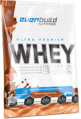 Everbuild Nutriton Ultra Premium Whey Build Protein Molke mit Geschmack Erdnussbutter 34gr