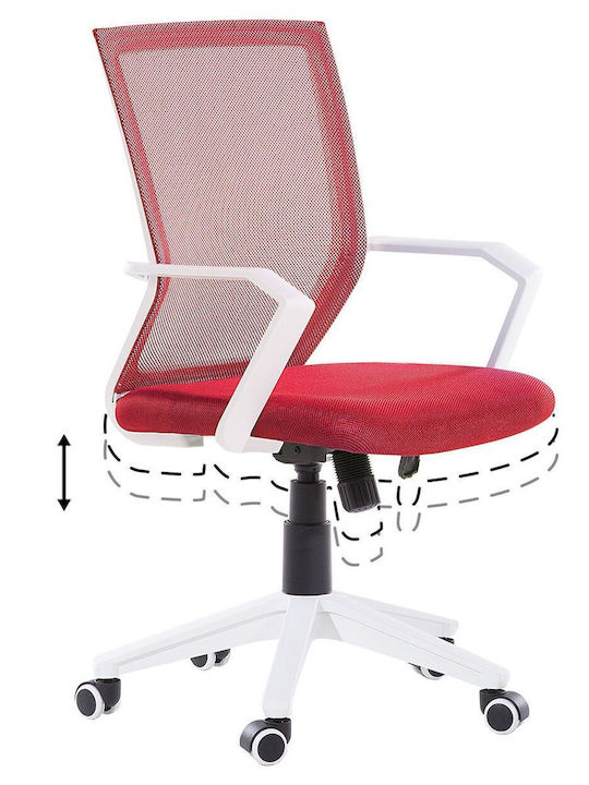 Beliani Office Chair with Fixed Arms Red