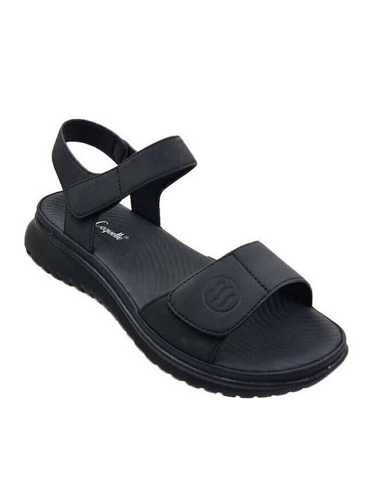 Lacoquette Women's Flat Sandals in Black Color
