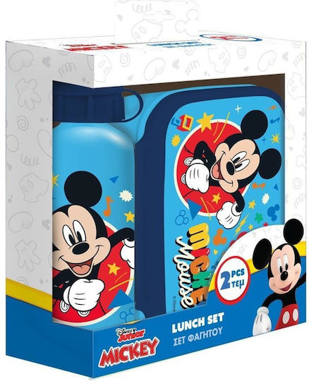 Set Cutie de Prânz din Aluminiu-Sticlă de Apă Mickey 412505