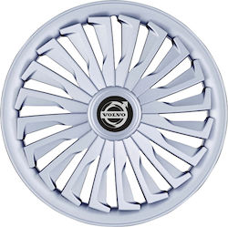 Jestic Car Hubcap Set with Volvo Emblem 14" 4pcs Silver /Silver