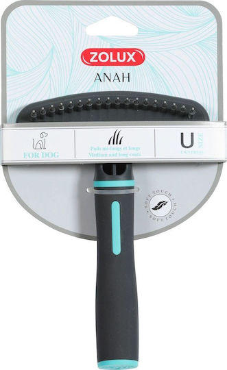 Zolux Brush Medium for Long-Haired Dogs for Coat Grooming Gray