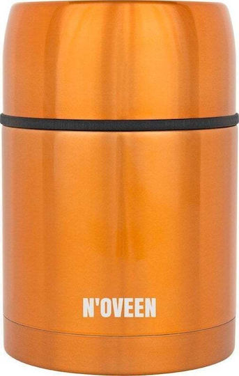 N'Oveen Μπουκάλι Θερμός Ανοξείδωτο 600ml Πορτοκαλί