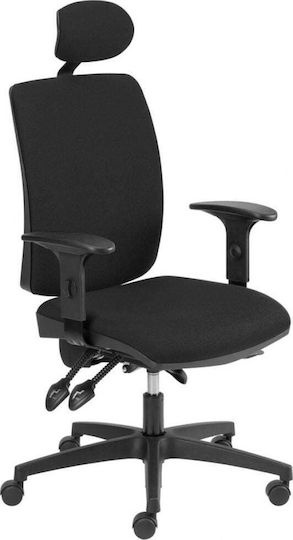 Office Products Kefalonia Офис Стол С Наклон И Регулируеми Подлакътници Черен