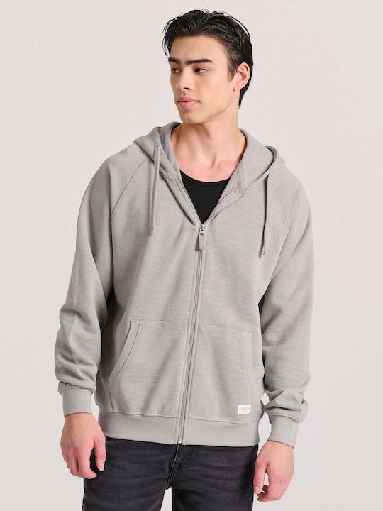 Funky Buddha Men's Sweatshirt Jacket with Hood and Pockets Gray