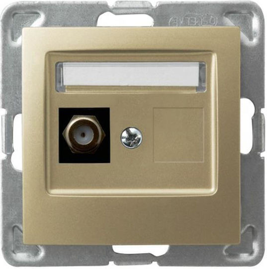 Ospel TV Antenna Socket in Gold color GPA-1YF/m/28