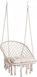 Javier Swing Chair with Base Fabric W88xD69xH130cm White Javier Swing Chair with Base Fabric W88xD69xH130cm White