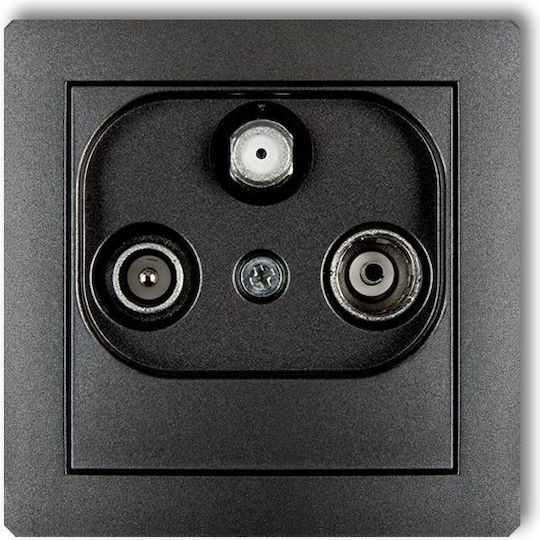 Karlik TV, Satellite, and Radio Antenna Socket Terminal in Gray color 11DGS