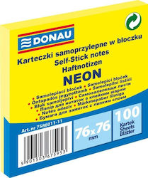 Donau Selbstklebende Notizen Donau 76x76mm Neon...