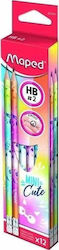 Maped Pencil Eraser Mini Cute Hb 12 Pcs Maped