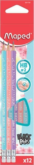 Maped Blackpeps Pastel Hb Pencil Eraser 12 Pieces Maped