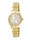 Oxette Amalfi Watch Gold-Plated Steel Bracelet Silver Dial Crystals 11x05-00801