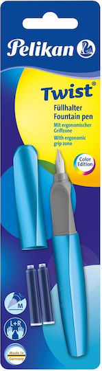 Pelikan Twist Kugelschreiber enthält zwei Nachfüllungen, Griff ergonomisch, Blister, blau