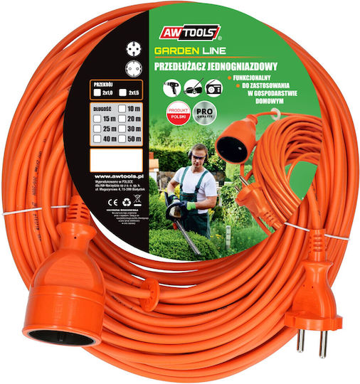 AWTools Extension Cable Cord 2 x 1mm²/25m Orange