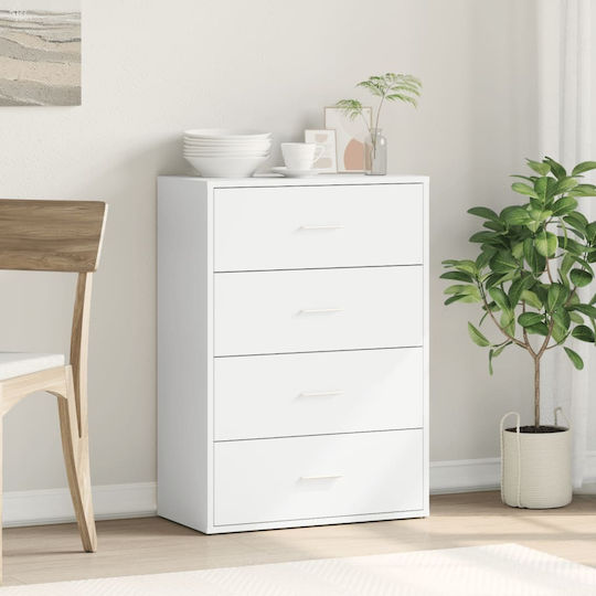 Wooden Chest of Drawers White 60x31x84cm