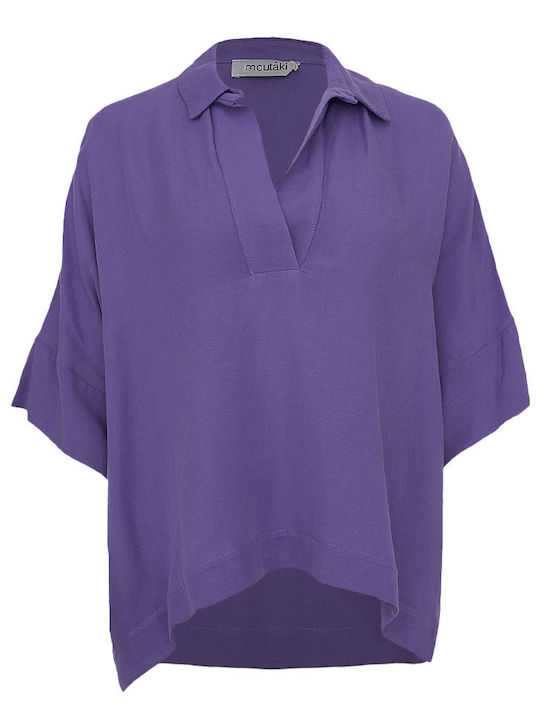 Moutaki Tunic with 3/4 Sleeve Purple