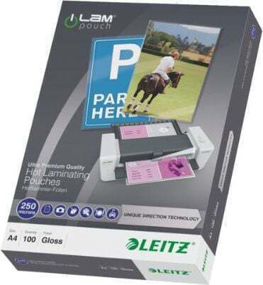 Leitz Glossy Laminating Sheets A4 250 Microns 100 Pieces