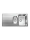 Blanco Drop-In Sink Inox Brushed with Faucet W100xD50cm White