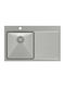 Quadron Ένθετος Νεροχύτης Γωνιακός Inox Brushed με Μπαταρία ΜxΠ Γκρι 5903242535871