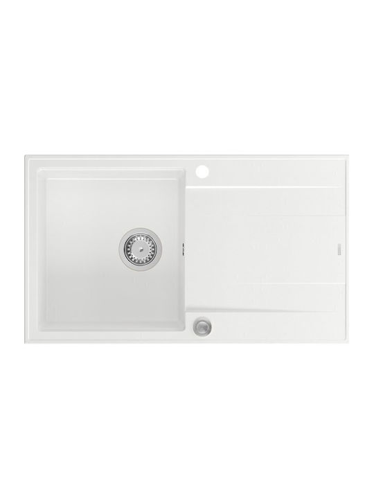 GraniteQ Evan 111 Drop-In Мивка Inox Ш86xД50см Бял