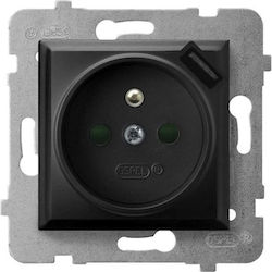 Ospel Aria Single Walled Power Socket Black