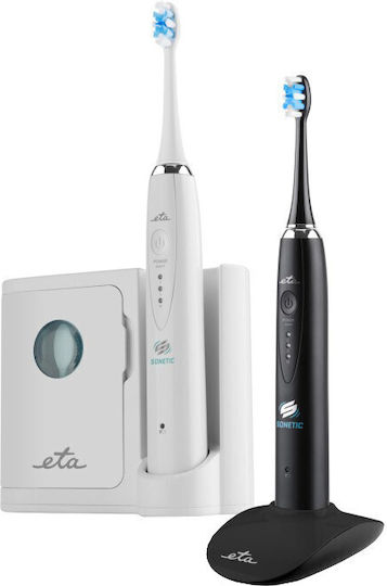 Set 2 X Elektrische Sonic Zahnbürste Eta Sonetic 3707 90010 Uv Desinfektion Ipx7 Mikrobläschen Weiß Schwarz