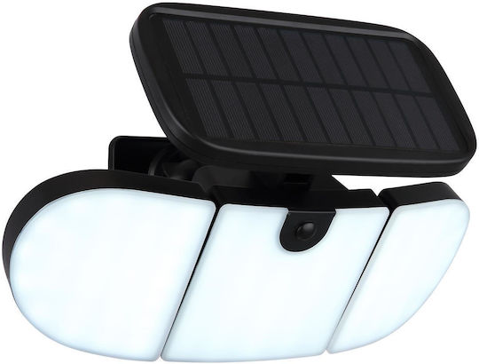 Globo Lighting Στεγανός Ηλιακός Προβολέας LED 10W Ψυχρό Λευκό 6500K με Αισθητήρα Κίνησης IP44