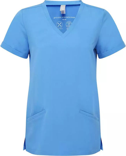 Premier Invincible Women's Nursing Scrub Top 210gr Code Nn310 Ceil Blue