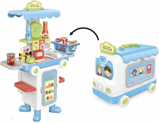 Set supermarket pentru copii Zola 2 în 1 Bus-supermarket