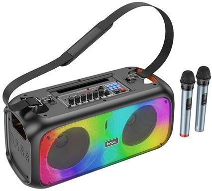 Karaoke Speaker with Wireless Microphones and Lighting Effects Multimedia 105256 Multicolour