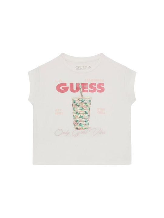 Guess Kids' Blouse Short Sleeve Ecru