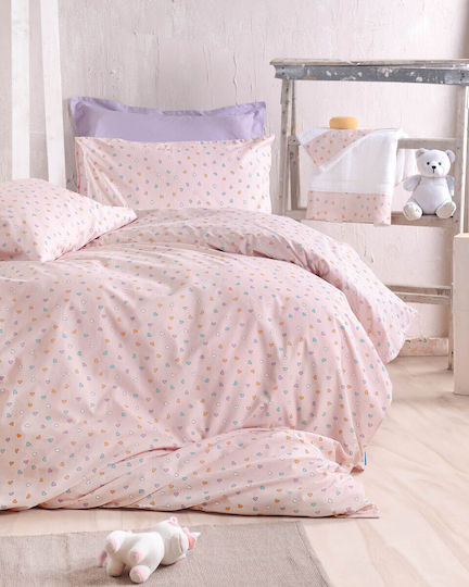 Rythmos Комплект чаршафи Полудвойно Памучни Tiny Heart Somon 160x260см 3бр