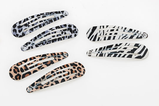 Click Clack Metal Leopard Tiger Zebra - Black and White