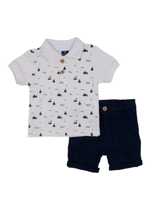 Papillon Kids Set pentru copii cu Șorturi Vara 2buc White