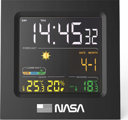 NASA SB6702 Ασύρματος Μετεωρολογικός Σταθμός Ψηφιακός Επιτραπέζιος Μαύρος NASA SB6702 Ασύρματος Μετεωρολογικός Σταθμός Ψηφιακός Επιτραπέζιος Μαύρος