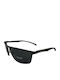 V-store Men's Sunglasses with Black Metal Frame and Black Polarized Mirror Lens POL2592BLACK
